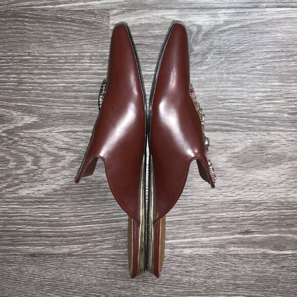Kurt Geiger Leather Beaded Embroidered Mule Flats Sz. 39 (US 5) - Picture 3 of 9